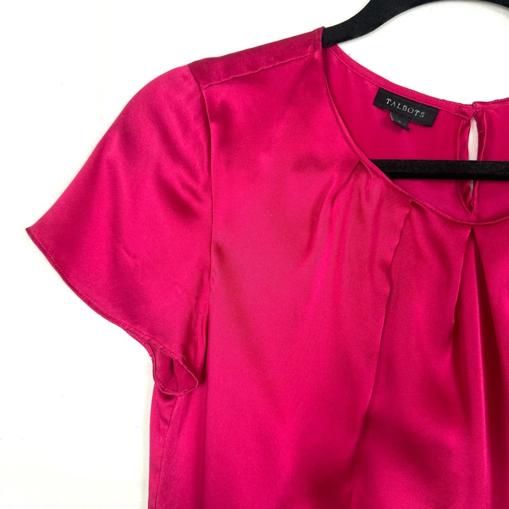 Talbots Flutter Sleeve 100% Silk Top Size 2 - Picture 4 of 11